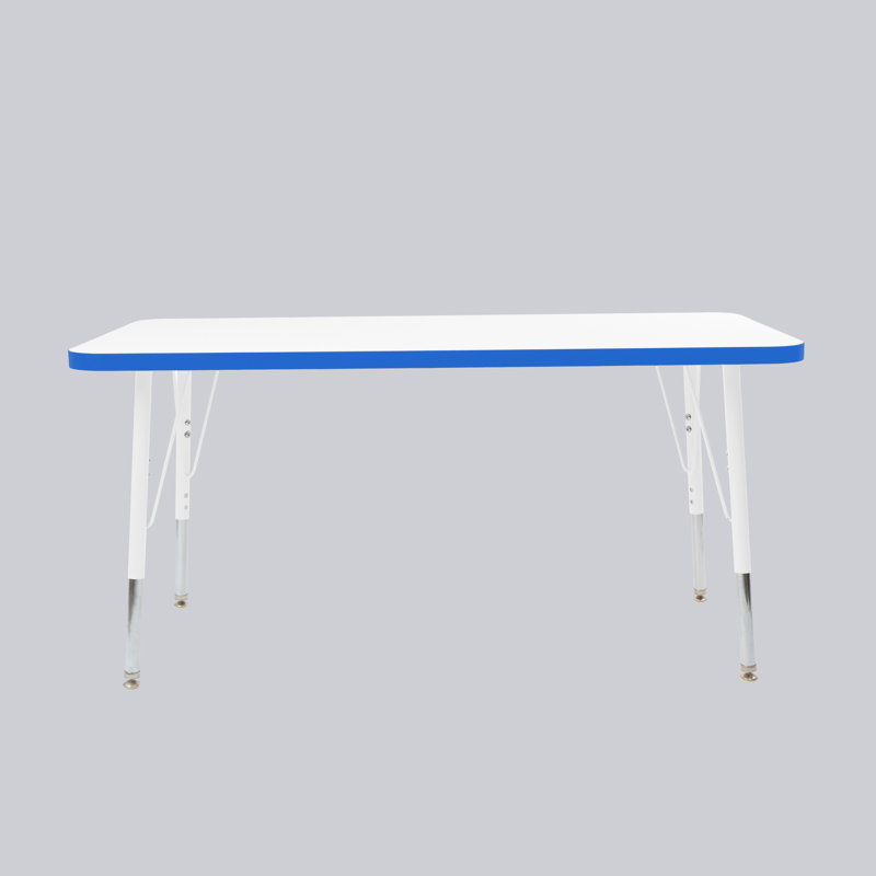 Table rectangulaire d'activités thermofusionnées avec pieds réglables et pivotants standard, H 30 po x l 24 po x P 48 po