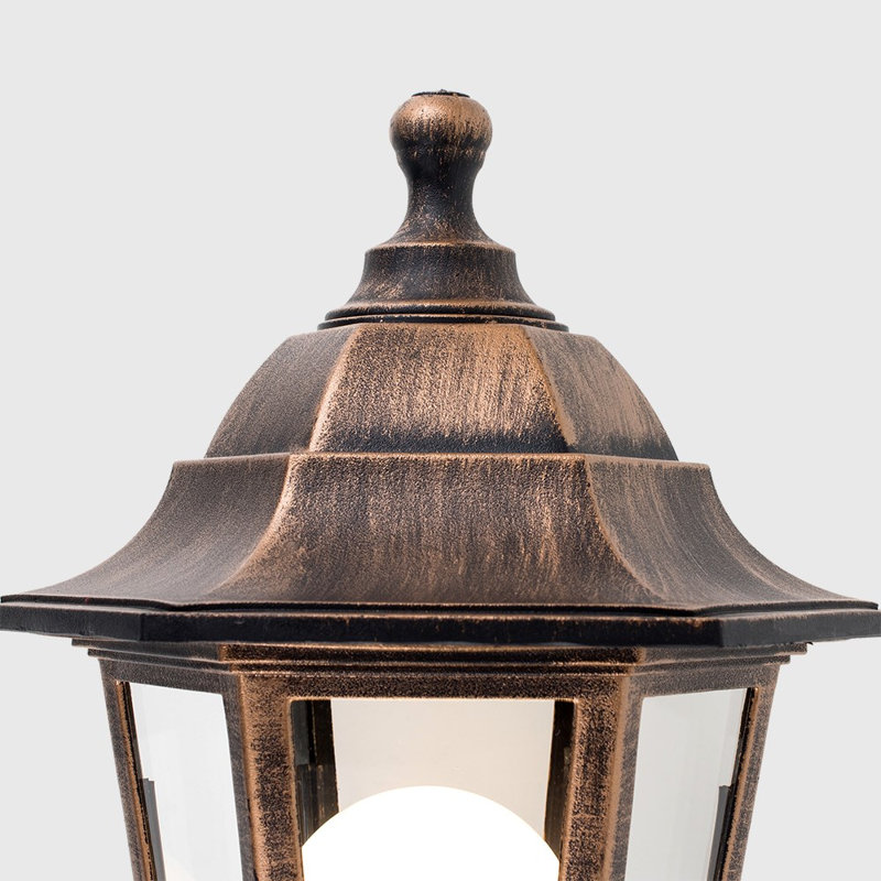 Skipton 35cm H Outdoor Wall Lantern, Black Gold