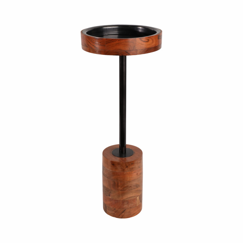 Millwood Pines Inmar Short Brown Table, 26" H x 11" W x 11" D