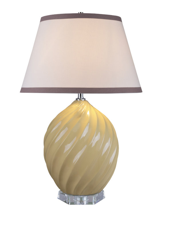 Lampe de table en céramique 26,5 po, Jaune jonquille