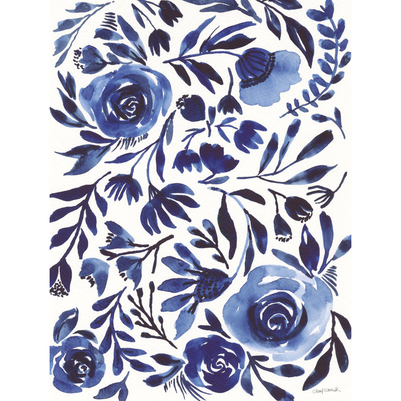 «Feeling Blue I» sur toile par Cheryl Warrick, H 16 po x l 12 po x P 1,25 po