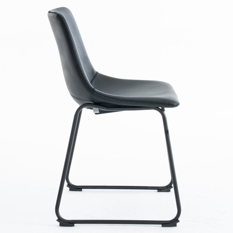 Anke Faux Leather Upholstered Dining Chairs, Black