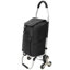 Chariot d'escalier avec roulettes, chariot de magasinage pliable noir, sac imperméable Oxford commercial, roues triangulaires en acier inoxydable-126692874