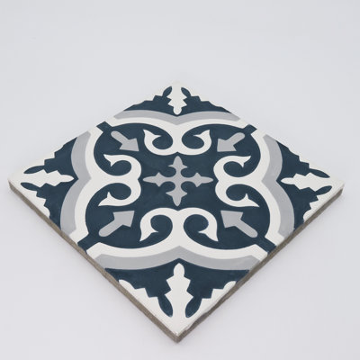 Argana 8" x 8" Cement Patterned Wall & Floor Tile