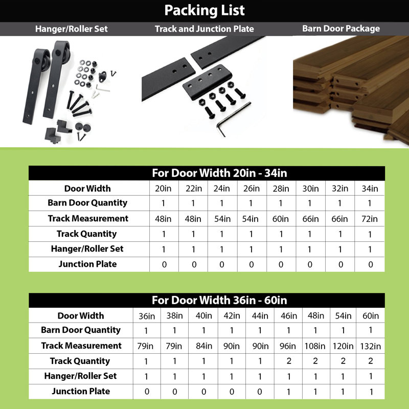 Arrow Design Colour Solid Pine Wood Unassembled Door with Black Rustic Installation Hardware Kit, 32" x 84", Dark Walnut