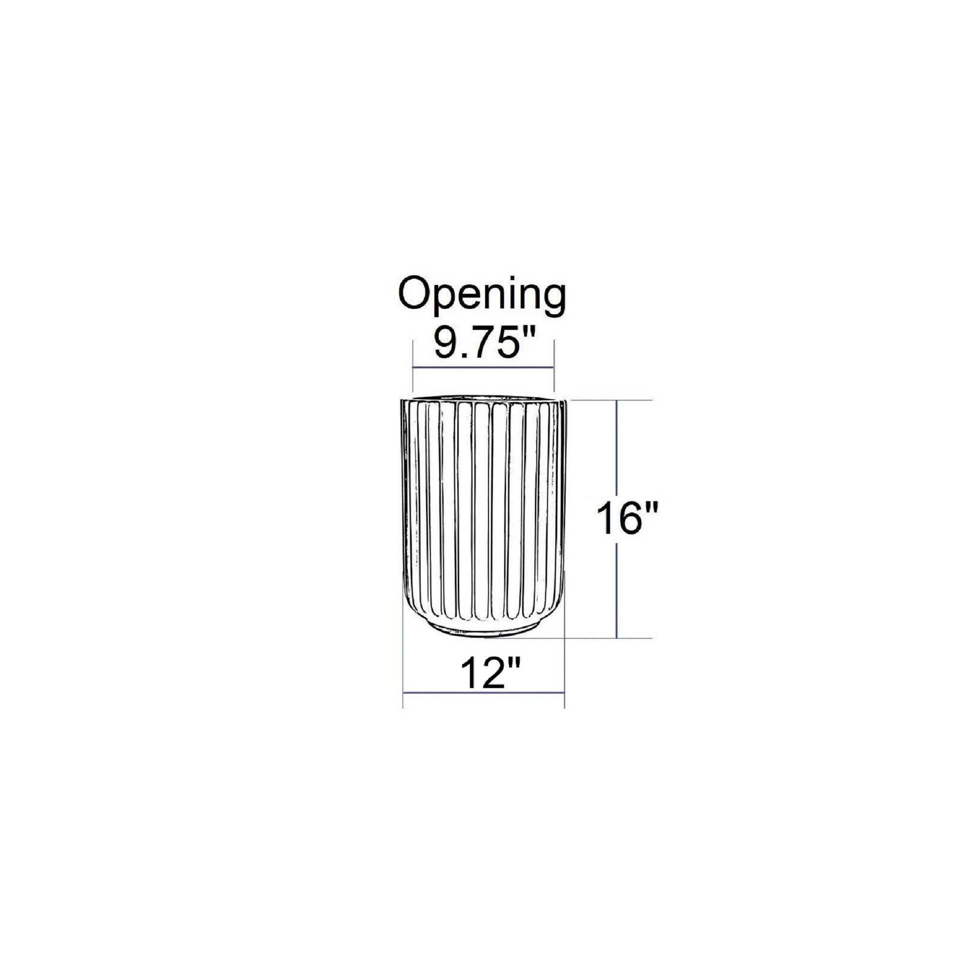 Allenville Fiberstone Planter, White, 16" H x 12" W x 12" D