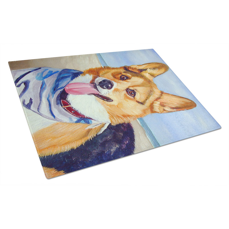 Planche à découper timeless de corgi en verre trempé de caroline de mer