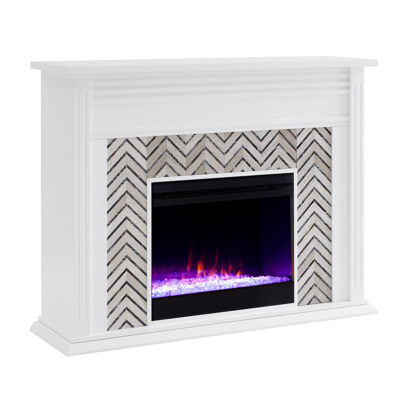 Hebbington Tiled Color Changing Fireplace