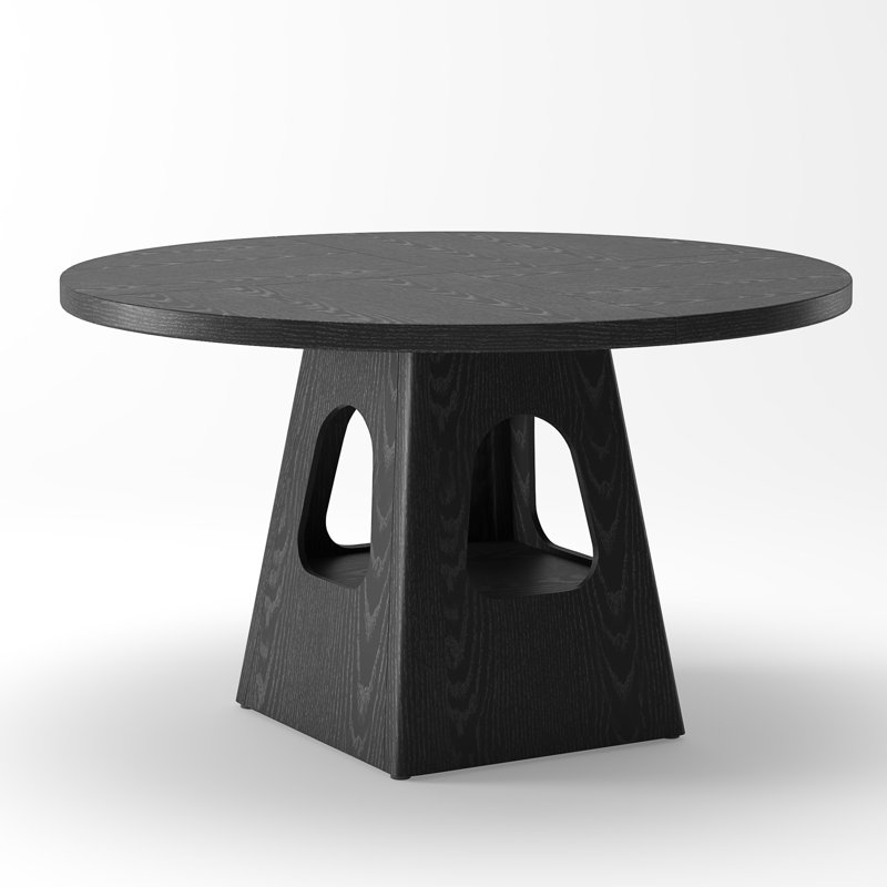 Table de salle à manger ronde pour 4-6, Noir