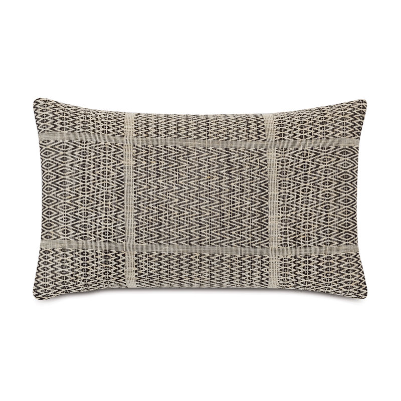Neutral Chevron and Diamond Pattern Rectangular Pillow