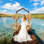 W116cm x D110cm x H215cm Wooden Wedding Arches for Ceremony, Wood Arbor Backdrop Stand for Proposal Wedding Party Scene, Birthday Party, Bridal Shower, Garden, Outdoor, Rustic Decorations