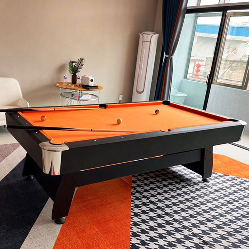 Table de billard d'intérieur trois-en-un multifonctionnelle commerciale, Orange, H 31,89 po x L 83,86 po x l 48,03 po 