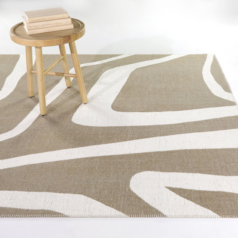 Tapis brun clair moderne Mariza, Rectangle 5 pi 3 po x 7 pi