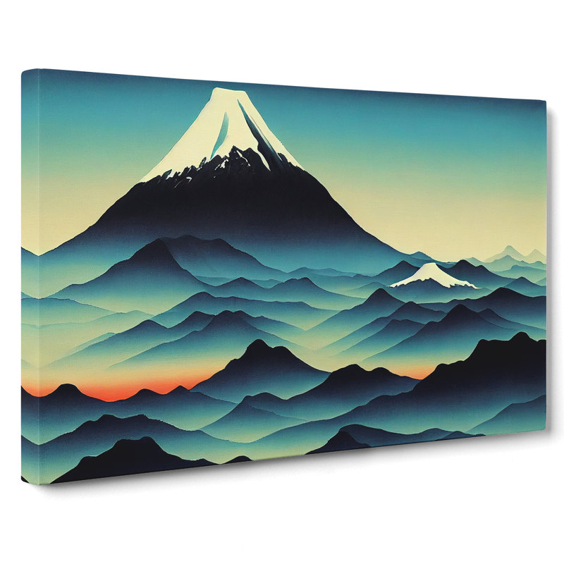 Painted Japanese Mountains Vol.4 - Wrapped Canvas Print, 35cm H x 50cm W x 3cm D