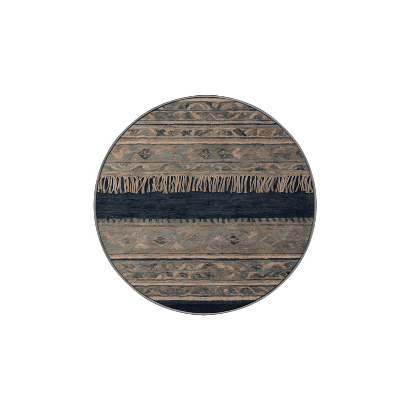 Tapis gris lavable à la machine GSIX03566, Rond 6 pi