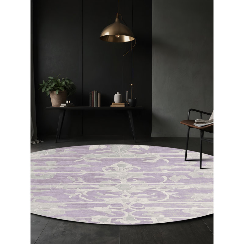Machine Washable Beige Area Rug, Round 4'