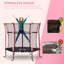 63" Kids Trampoline with Enclosure Net for Indoor, Pink