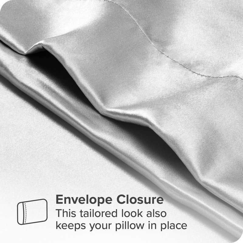 Standard Silver Mulberry Silk Envelope Closure Pillowcase