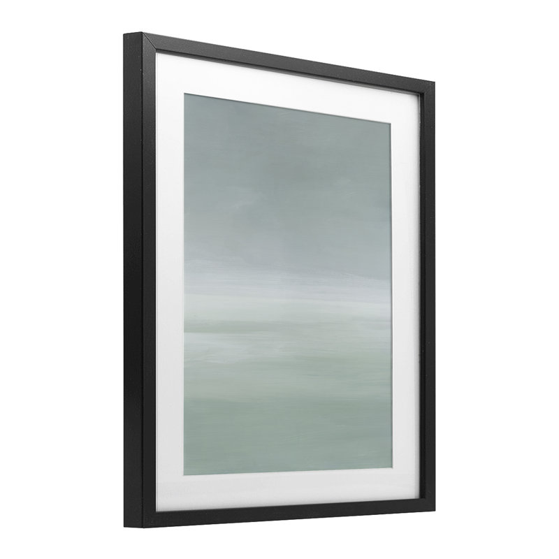 «Neutre Hampton Mist», impression par Grace Popp, Cadre noir minuit, H 16 po x l 13 po