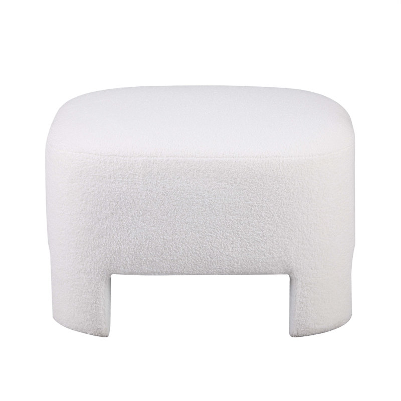 White Sherpa Sofa Ottoman