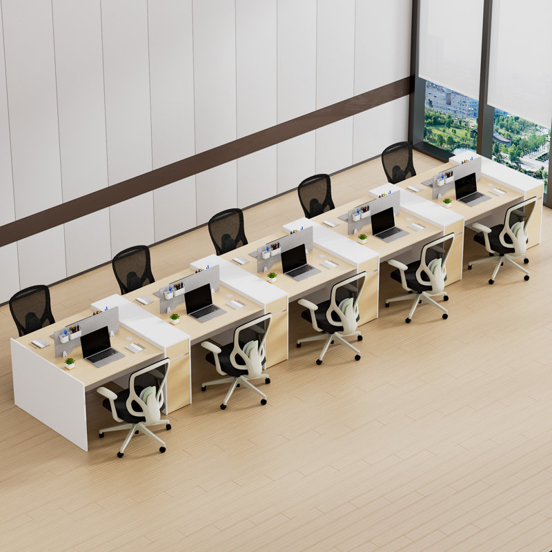 Okeysen 10 Person Benching Workstation & 10 BIFMA Certified Office Chairs Set, 10