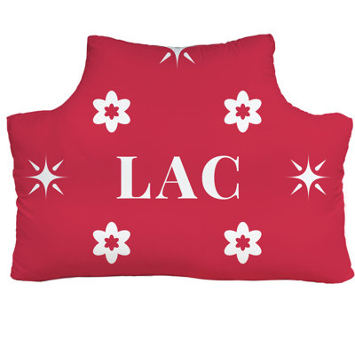 LA Colors White Red Blue Headboard Pillow Queen 59.5 inch x 29.5 inch