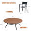 Ensemble de salle à manger de patio avec très grande table ronde 63 po et 10 chaises empilables en métal-1867411834
