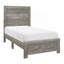 Mobilier de chambre à coucher rustique en bois avec panneau à finition rustique 1pc, lit dans une boîte-449367777-449367776