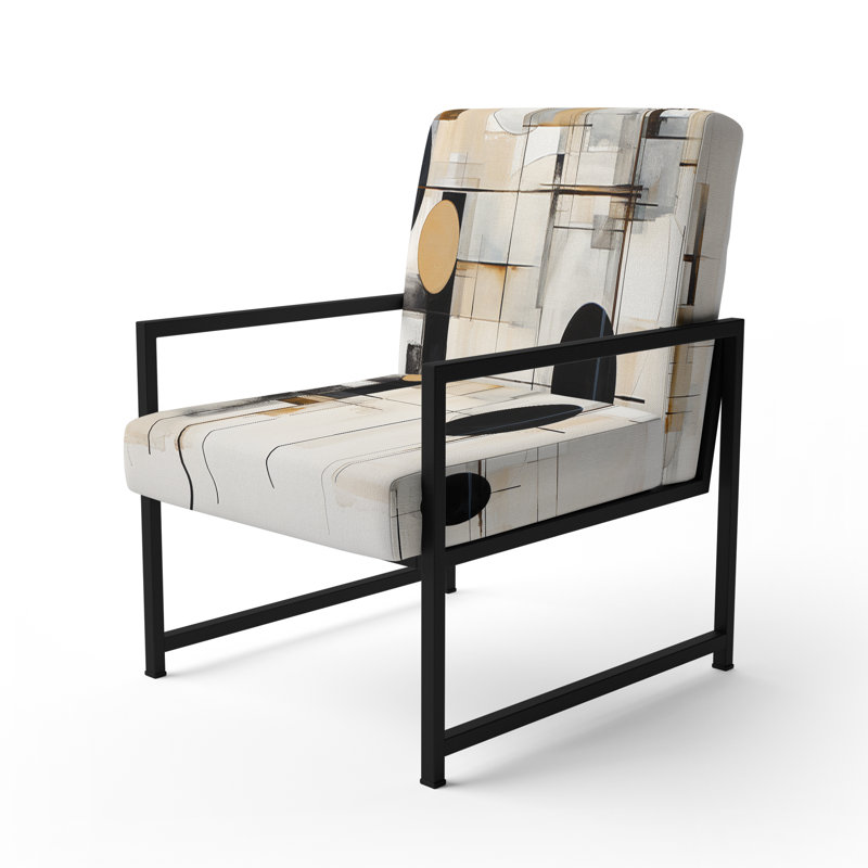 Fauteuil beige minimaliste Patchwork II - fauteuil rembourré minimaliste, fauteuil d'appoint minimaliste épuré