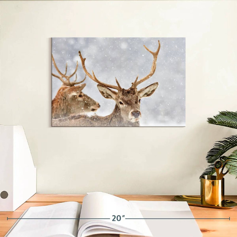 Cerf rouge d'hiver Brampt, H 8 po x l 12 po