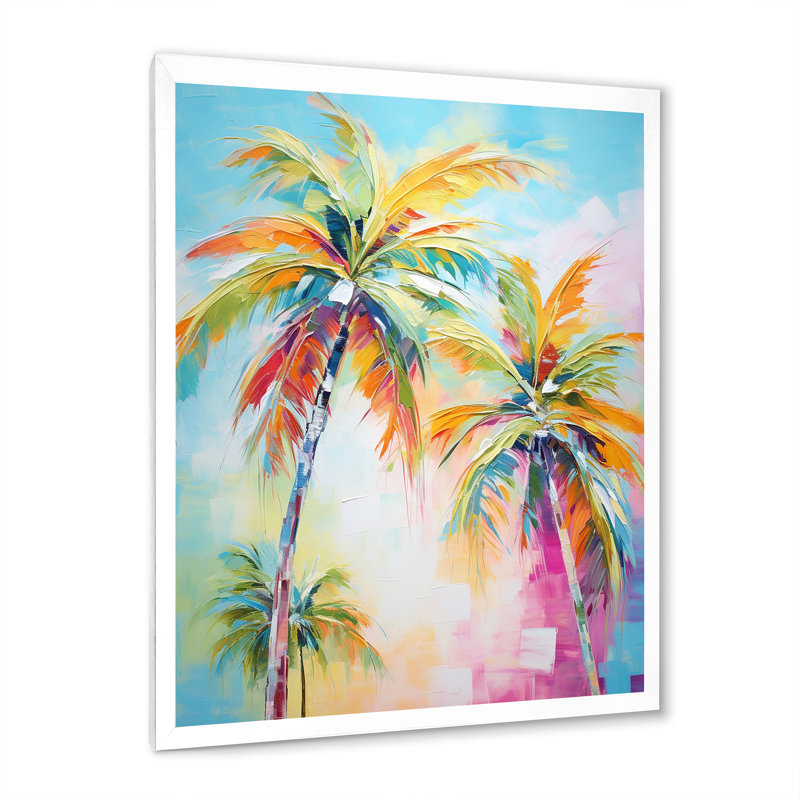 Kuerten Popart Palm Trees III - Palmiers et palmiers, reproduction d'art encadrée, H 32 po x l 16 po, Cadre photo unique