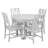 Rustic 5-Piece Extendable Dining Table Set Round Trestle Table And 4 Cross Back Dining Chairs For Kitchen-852383000-852383002-852383005