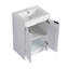 Meuble-lavabo autoportant avec lavabo en résine et armoire de rangement, portes à fermeture en douceur