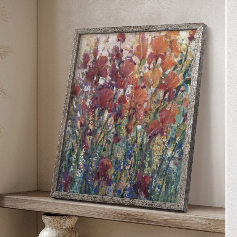 Sunlit Flowers II, reproduction encadrée - bois massif, H 11 po x l 9 po