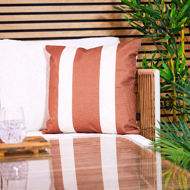 Bean Bag Bazaar Stripe Indoor-Outdoor Cushion, Orange