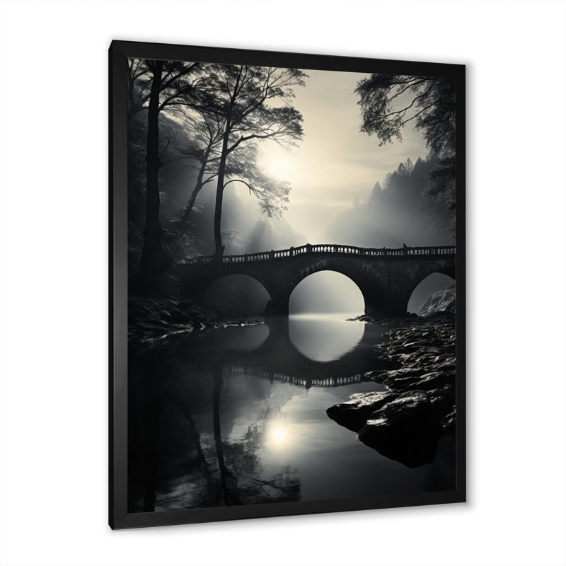 Pont de la sérénité Souali Gray, Cadre photo noir, H 20 po x l 12 po x P 1 po