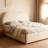 Solid Wood Leg With Linen Platform Bed