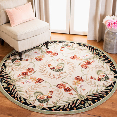 Kinchen Hand Hooked Wool Floral Rug
