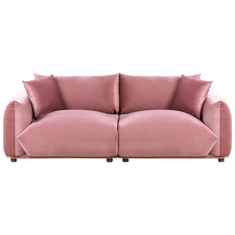 LUVOS 3 Seater Velvet Sofa, Pink