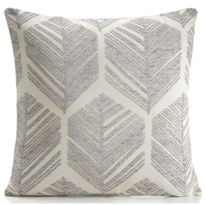 Cabria Geometric Silver Square Cushion Cover
