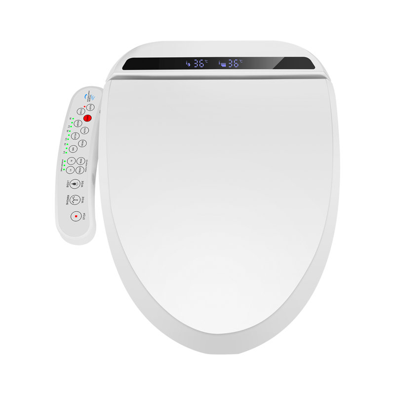 Electronic Smart Bidet Seat With Heated Seat, Side-panel With Warm Air Drying, Self-cleaning 