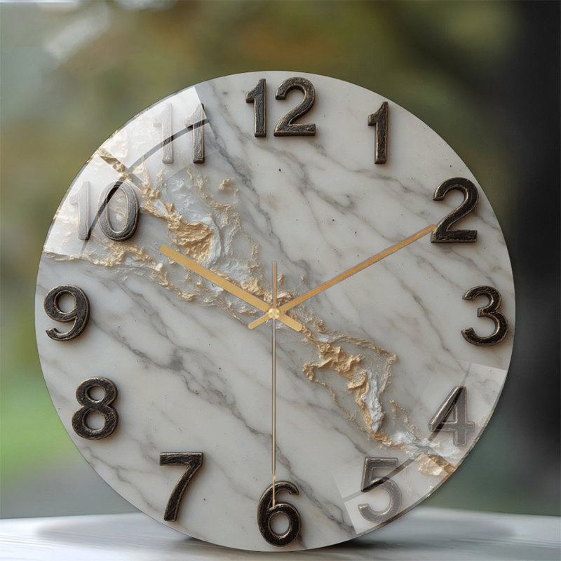 Horloge murale avec chiffres romains et art unique - horloge murale moderne en verre 12 po