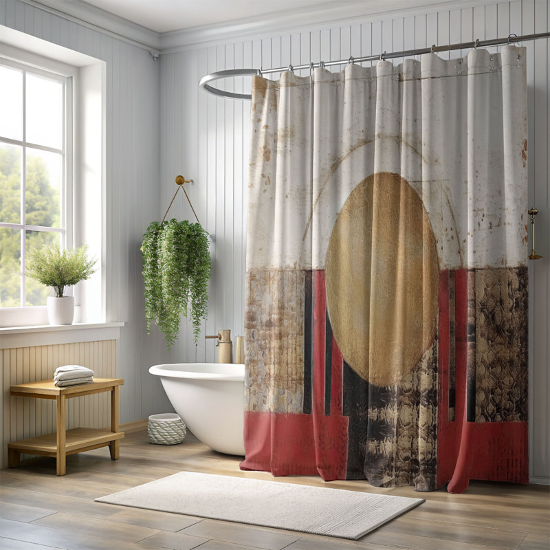Persil Abstract Shower Curtain, 74"H x 71"W