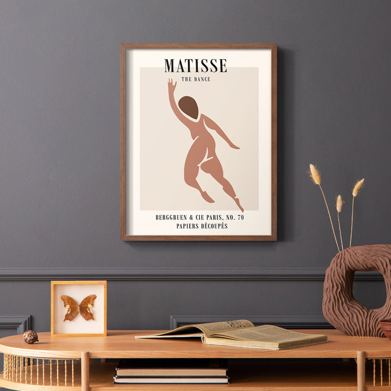 Matisse XCV III, reproduction encadrée - bois massif, Brun, H 28 po x l 22 po