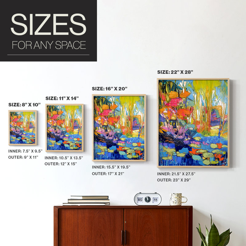 Reproduction encadrée FLORAL Series DCVII - bois massif, H 11 po x l 9 po