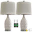 Lampe de table en céramique H 23,5 "avec port USB Intissar 