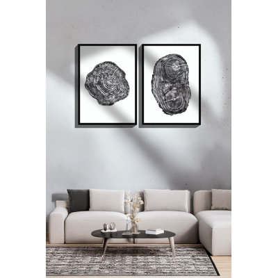 Élégantes peintures décoratives en panneau de fibres à densité moyenne (2 pièces), cadre en bois massif, 13,0 x 19,0 pouces | 100% panneau de fibres à densité moyenne, impression numérique | Parfait pour les amateurs de décoration intérieure et d'art