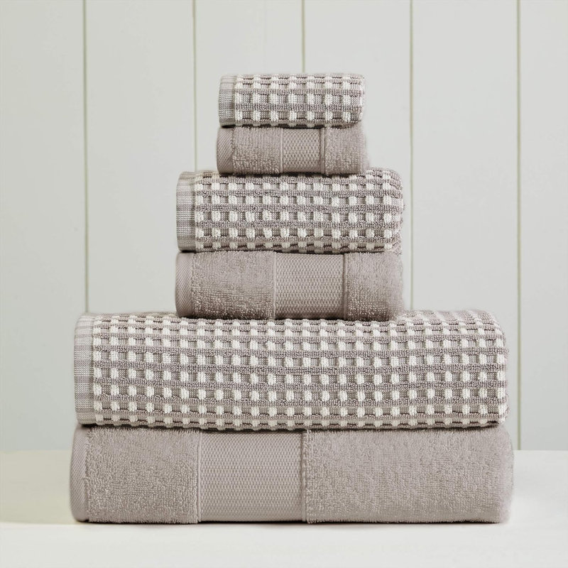 Flax Cotton Jacquard Hand and Washcloth Towel Set