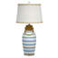 Harbor - Lampe de table en céramique rayée bleue 28 po avec corde - ensemble de 2 - Finition bleue et blanche