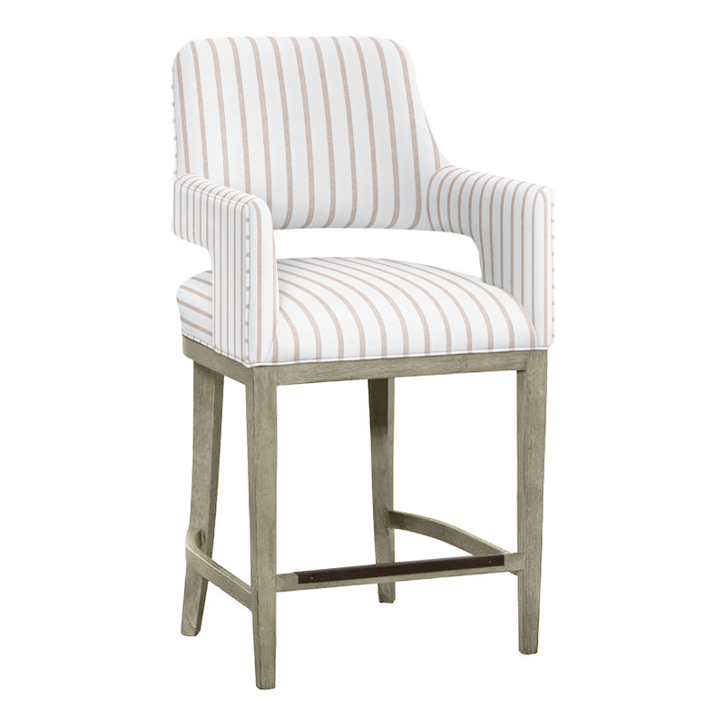 Tabouret de bar et de comptoir Josie, Amande chamois, Lin Perigold Mixi, Tabouret de comptoir (siège d'une hauteur de 26,5